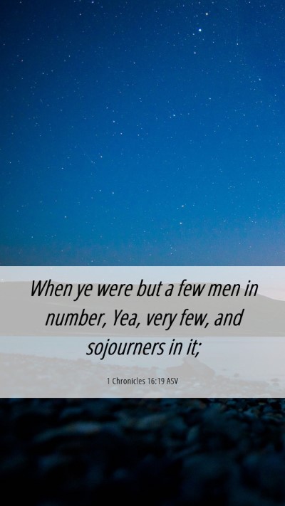 Picture 06 - 1 Chronicles 16:19 ASV Mobile Phone Wallpaper - When ye were but a few men in number, Yea, very - Mobile Bible Verse Wallpaper