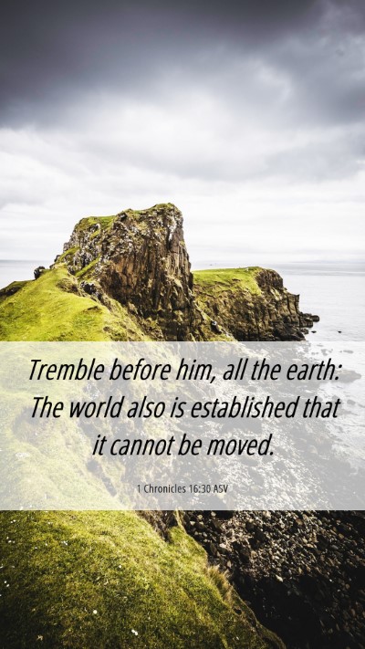 Picture 06 - 1 Chronicles 16:30 ASV Mobile Phone Wallpaper - Tremble before him, all the earth: The world also - Mobile Bible Verse Wallpaper