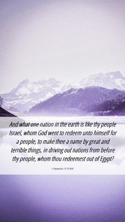 Picture 06 - 1 Chronicles 17:21 ASV Mobile Phone Wallpaper - And what one nation in the earth is like thy - Mobile Bible Verse Wallpaper