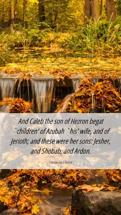 Picture 06 - 1 Chronicles 2:18 ASV Mobile Phone Wallpaper - And Caleb the son of Hezron begat `children' of - Mobile Bible Verse Wallpaper