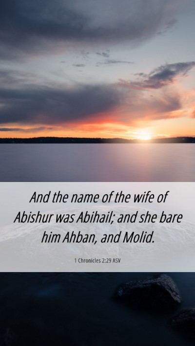Picture 06 - 1 Chronicles 2:29 ASV Mobile Phone Wallpaper - And the name of the wife of Abishur was Abihail; - Mobile Bible Verse Wallpaper