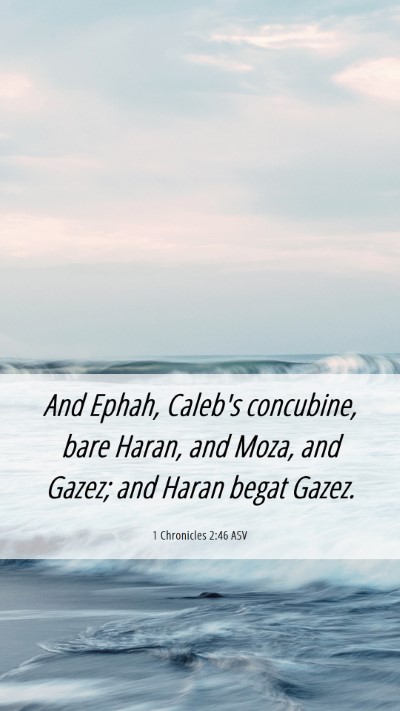 Picture 06 - 1 Chronicles 2:46 ASV Mobile Phone Wallpaper - And Ephah, Caleb's concubine, bare Haran, and - Mobile Bible Verse Wallpaper