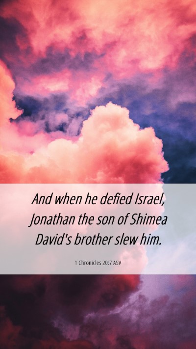 Picture 06 - 1 Chronicles 20:7 ASV Mobile Phone Wallpaper - And when he defied Israel, Jonathan the son of - Mobile Bible Verse Wallpaper
