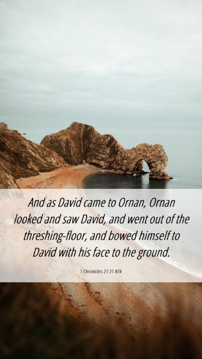 Picture 06 - 1 Chronicles 21:21 ASV Mobile Phone Wallpaper - And as David came to Ornan, Ornan looked and saw - Mobile Bible Verse Wallpaper