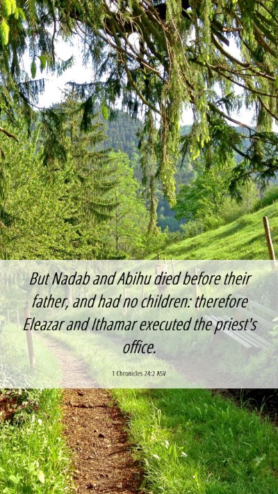 Picture 06 - 1 Chronicles 24:2 ASV Mobile Phone Wallpaper - But Nadab and Abihu died before their father, and - Mobile Bible Verse Wallpaper