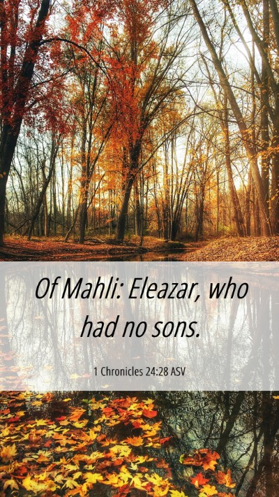 Picture 06 - 1 Chronicles 24:28 ASV Mobile Phone Wallpaper - Of Mahli: Eleazar, who had no - Mobile Bible Verse Wallpaper