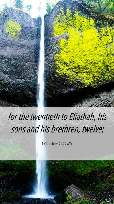 Picture 06 - 1 Chronicles 25:27 ASV Mobile Phone Wallpaper - for the twentieth to Eliathah, his sons and his - Mobile Bible Verse Wallpaper