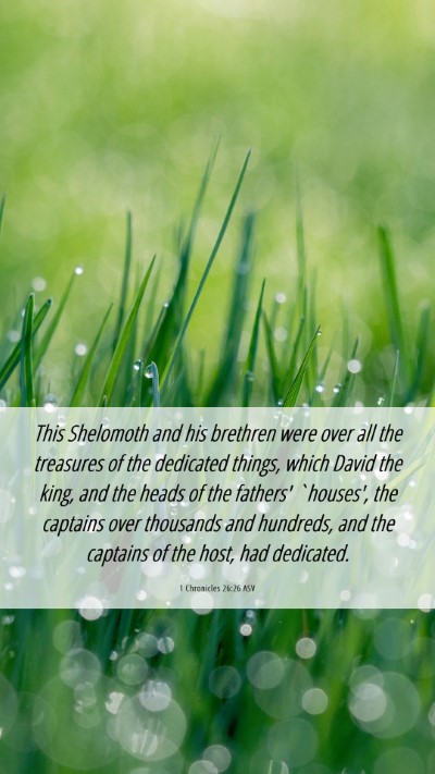 Picture 06 - 1 Chronicles 26:26 ASV Mobile Phone Wallpaper - This Shelomoth and his brethren were over all the - Mobile Bible Verse Wallpaper
