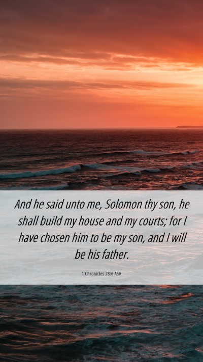 Picture 06 - 1 Chronicles 28:6 ASV Mobile Phone Wallpaper - And he said unto me, Solomon thy son, he shall - Mobile Bible Verse Wallpaper