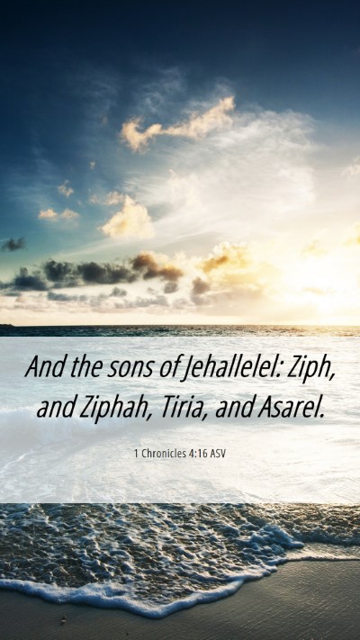 Picture 06 - 1 Chronicles 4:16 ASV Mobile Phone Wallpaper - And the sons of Jehallelel: Ziph, and Ziphah, - Mobile Bible Verse Wallpaper