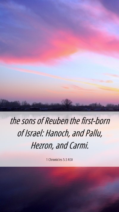 Picture 06 - 1 Chronicles 5:3 ASV Mobile Phone Wallpaper - the sons of Reuben the first-born of Israel: - Mobile Bible Verse Wallpaper