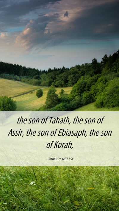 Picture 06 - 1 Chronicles 6:37 ASV Mobile Phone Wallpaper - the son of Tahath, the son of Assir, the son of - Mobile Bible Verse Wallpaper