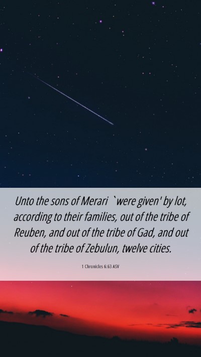Picture 06 - 1 Chronicles 6:63 ASV Mobile Phone Wallpaper - Unto the sons of Merari `were given' by lot, - Mobile Bible Verse Wallpaper