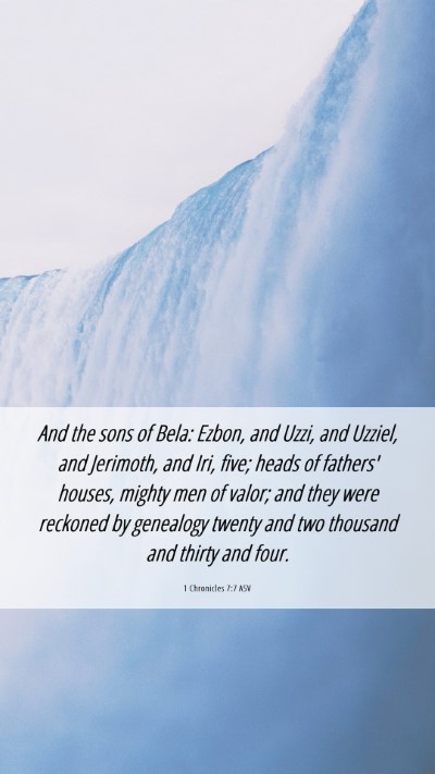 Picture 06 - 1 Chronicles 7:7 ASV Mobile Phone Wallpaper - And the sons of Bela: Ezbon, and Uzzi, and - Mobile Bible Verse Wallpaper