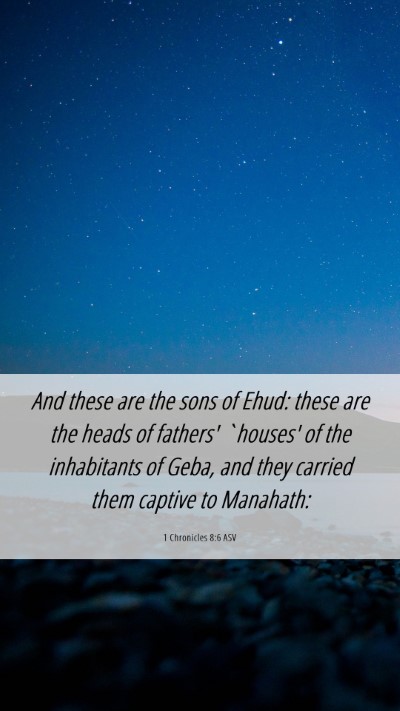 Picture 06 - 1 Chronicles 8:6 ASV Mobile Phone Wallpaper - And these are the sons of Ehud: these are the - Mobile Bible Verse Wallpaper