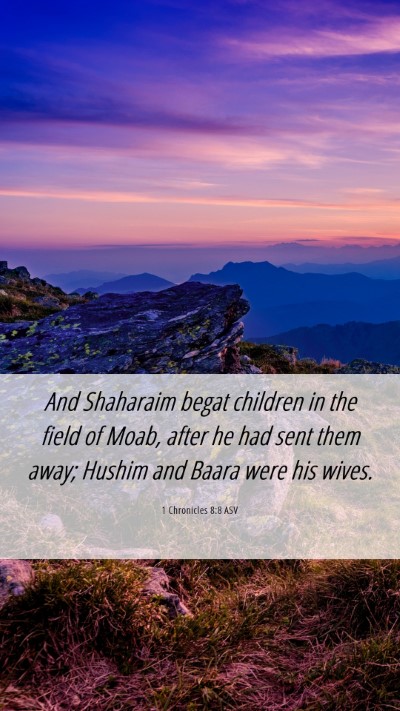Picture 06 - 1 Chronicles 8:8 ASV Mobile Phone Wallpaper - And Shaharaim begat children in the field of - Mobile Bible Verse Wallpaper