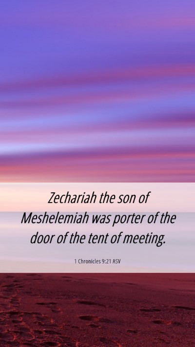 Picture 06 - 1 Chronicles 9:21 ASV Mobile Phone Wallpaper - Zechariah the son of Meshelemiah was porter of - Mobile Bible Verse Wallpaper