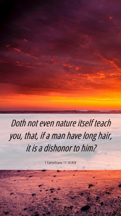 Picture 06 - 1 Corinthians 11:14 ASV Mobile Phone Wallpaper - Doth not even nature itself teach you, that, if a - Mobile Bible Verse Wallpaper