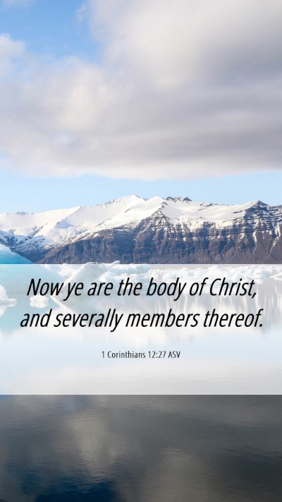 Picture 06 - 1 Corinthians 12:27 ASV Mobile Phone Wallpaper - Now ye are the body of Christ, and severally - Mobile Bible Verse Wallpaper