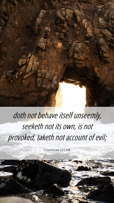 Picture 06 - 1 Corinthians 13:5 ASV Mobile Phone Wallpaper - doth not behave itself unseemly, seeketh not its - Mobile Bible Verse Wallpaper