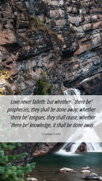 Picture 06 - 1 Corinthians 13:8 ASV Mobile Phone Wallpaper - Love never faileth: but whether `there be' - Mobile Bible Verse Wallpaper