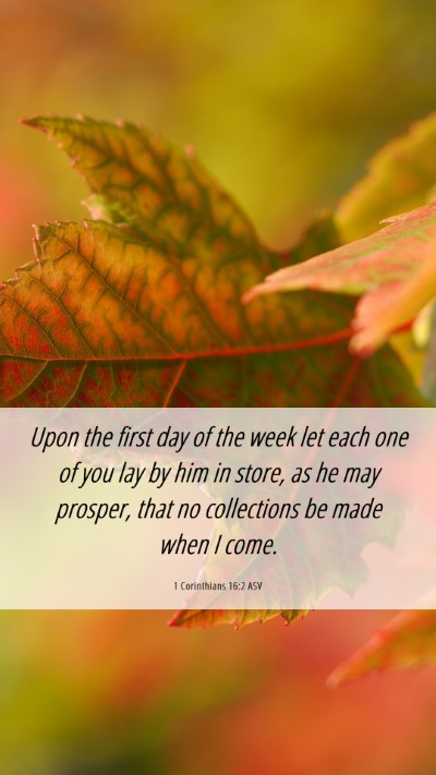 Picture 06 - 1 Corinthians 16:2 ASV Mobile Phone Wallpaper - Upon the first day of the week let each one of - Mobile Bible Verse Wallpaper