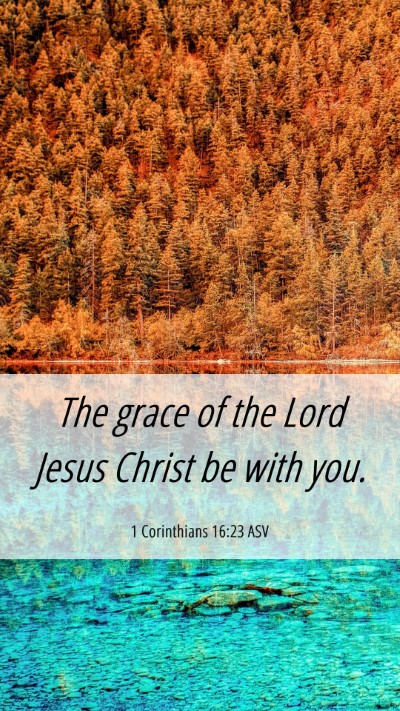 Picture 06 - 1 Corinthians 16:23 ASV Mobile Phone Wallpaper - The grace of the Lord Jesus Christ be with - Mobile Bible Verse Wallpaper