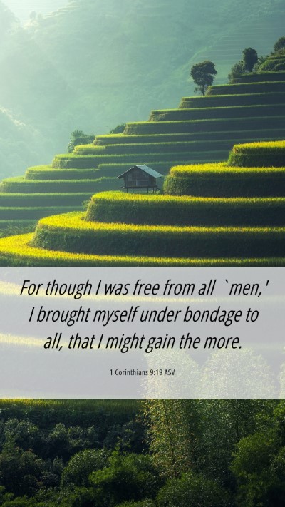 Picture 06 - 1 Corinthians 9:19 ASV Mobile Phone Wallpaper - For though I was free from all `men,' I brought - Mobile Bible Verse Wallpaper