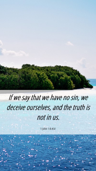Picture 06 - 1 John 1:8 ASV Mobile Phone Wallpaper - If we say that we have no sin, we deceive - Mobile Bible Verse Wallpaper