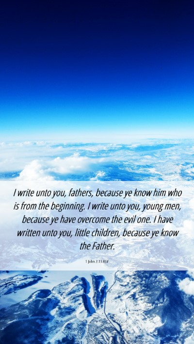 Picture 06 - 1 John 2:13 ASV Mobile Phone Wallpaper - I write unto you, fathers, because ye know him - Mobile Bible Verse Wallpaper
