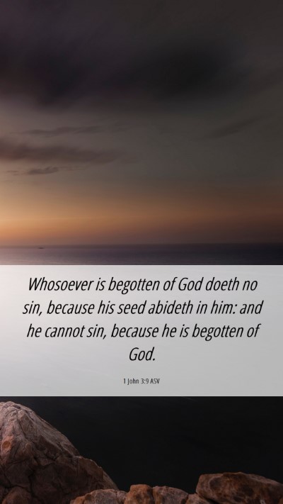Picture 06 - 1 John 3:9 ASV Mobile Phone Wallpaper - Whosoever is begotten of God doeth no sin, - Mobile Bible Verse Wallpaper