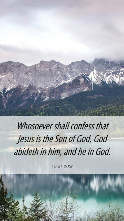 Picture 06 - 1 John 4:15 ASV Mobile Phone Wallpaper - Whosoever shall confess that Jesus is the Son of - Mobile Bible Verse Wallpaper