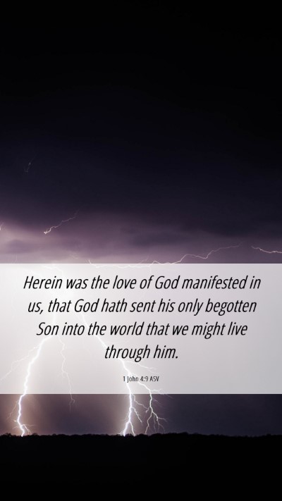 Picture 06 - 1 John 4:9 ASV Mobile Phone Wallpaper - Herein was the love of God manifested in us, that - Mobile Bible Verse Wallpaper