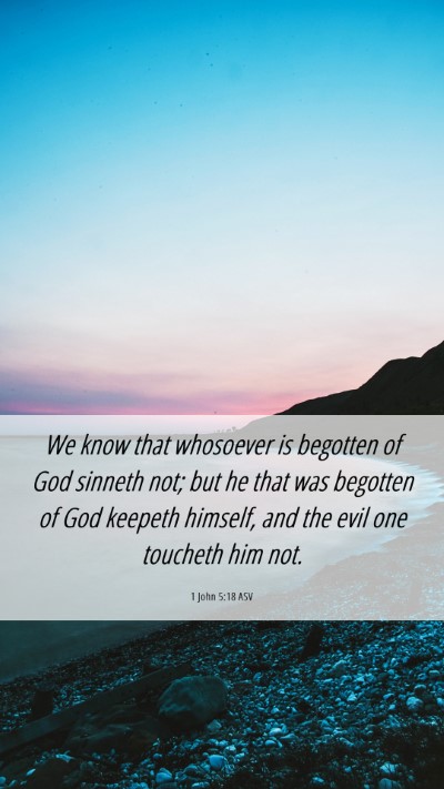 Picture 06 - 1 John 5:18 ASV Mobile Phone Wallpaper - We know that whosoever is begotten of God sinneth - Mobile Bible Verse Wallpaper