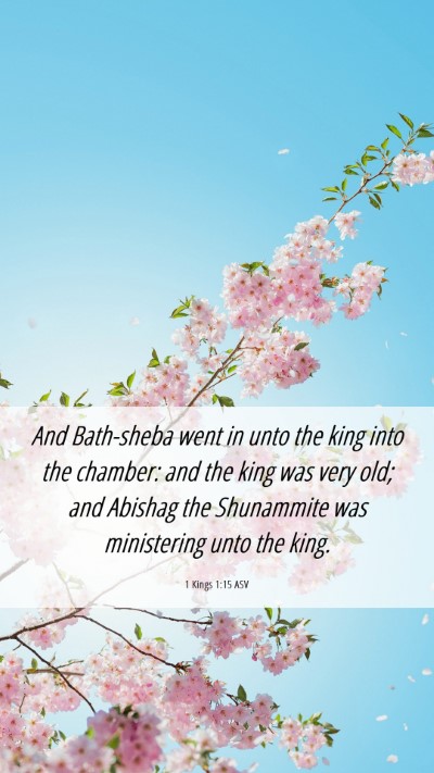 Picture 06 - 1 Kings 1:15 ASV Mobile Phone Wallpaper - And Bath-sheba went in unto the king into the - Mobile Bible Verse Wallpaper
