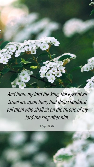 Picture 06 - 1 Kings 1:20 ASV Mobile Phone Wallpaper - And thou, my lord the king, the eyes of all - Mobile Bible Verse Wallpaper