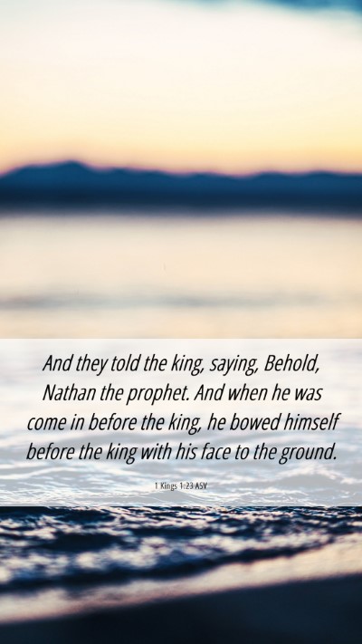 Picture 06 - 1 Kings 1:23 ASV Mobile Phone Wallpaper - And they told the king, saying, Behold, Nathan - Mobile Bible Verse Wallpaper