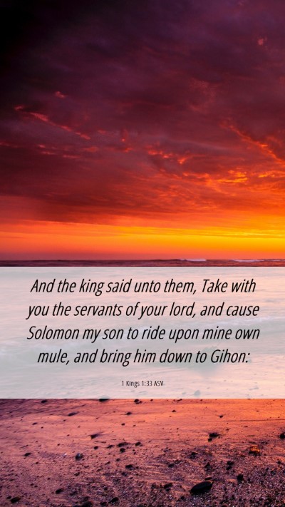 Picture 06 - 1 Kings 1:33 ASV Mobile Phone Wallpaper - And the king said unto them, Take with you the - Mobile Bible Verse Wallpaper