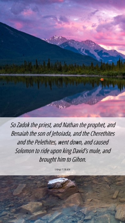 Picture 06 - 1 Kings 1:38 ASV Mobile Phone Wallpaper - So Zadok the priest, and Nathan the prophet, and - Mobile Bible Verse Wallpaper