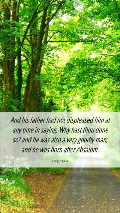 Picture 06 - 1 Kings 1:6 ASV Mobile Phone Wallpaper - And his father had not displeased him at any time - Mobile Bible Verse Wallpaper