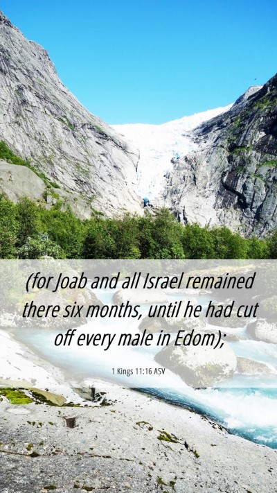 Picture 06 - 1 Kings 11:16 ASV Mobile Phone Wallpaper - (for Joab and all Israel remained there six - Mobile Bible Verse Wallpaper