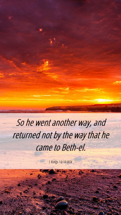 Picture 06 - 1 Kings 13:10 ASV Mobile Phone Wallpaper - So he went another way, and returned not by the - Mobile Bible Verse Wallpaper