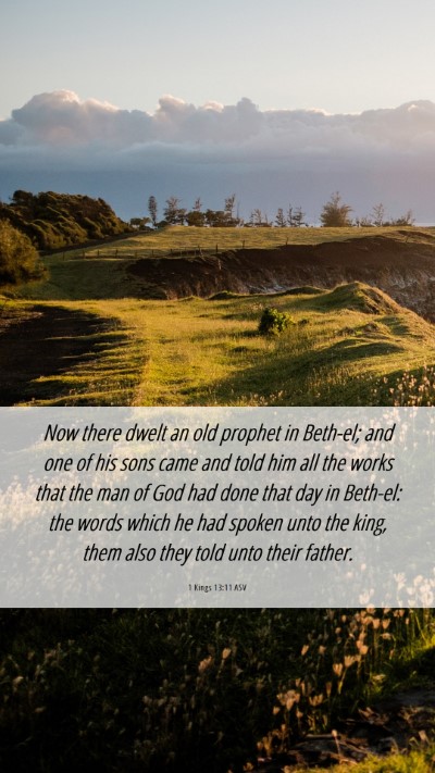 Picture 06 - 1 Kings 13:11 ASV Mobile Phone Wallpaper - Now there dwelt an old prophet in Beth-el; and - Mobile Bible Verse Wallpaper