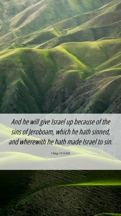 Picture 06 - 1 Kings 14:16 ASV Mobile Phone Wallpaper - And he will give Israel up because of the sins of - Mobile Bible Verse Wallpaper
