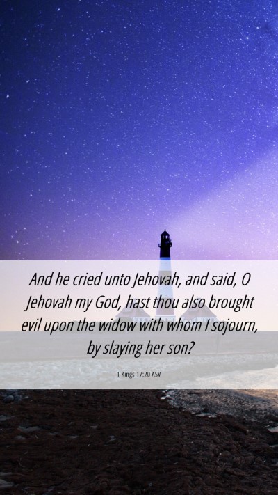 Picture 06 - 1 Kings 17:20 ASV Mobile Phone Wallpaper - And he cried unto Jehovah, and said, O Jehovah my - Mobile Bible Verse Wallpaper