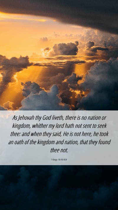 Picture 06 - 1 Kings 18:10 ASV Mobile Phone Wallpaper - As Jehovah thy God liveth, there is no nation or - Mobile Bible Verse Wallpaper