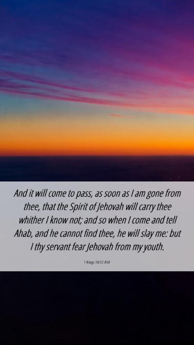 Picture 06 - 1 Kings 18:12 ASV Mobile Phone Wallpaper - And it will come to pass, as soon as I am gone - Mobile Bible Verse Wallpaper