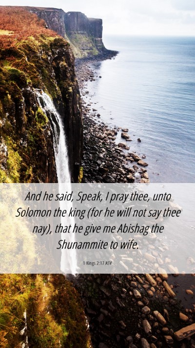 Picture 06 - 1 Kings 2:17 ASV Mobile Phone Wallpaper - And he said, Speak, I pray thee, unto Solomon the - Mobile Bible Verse Wallpaper