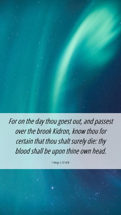 Picture 06 - 1 Kings 2:37 ASV Mobile Phone Wallpaper - For on the day thou goest out, and passest over - Mobile Bible Verse Wallpaper