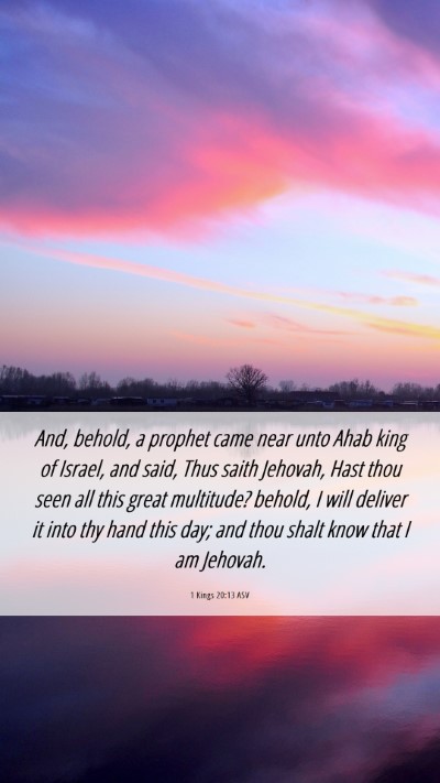 Picture 06 - 1 Kings 20:13 ASV Mobile Phone Wallpaper - And, behold, a prophet came near unto Ahab king - Mobile Bible Verse Wallpaper
